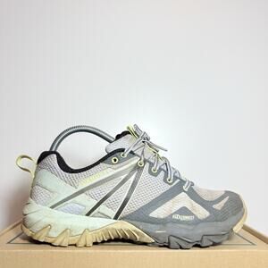 Merrell MQM Flex Hyperlock Womens 8.5 Gray Aqua Trail Running Hiking Shoes
